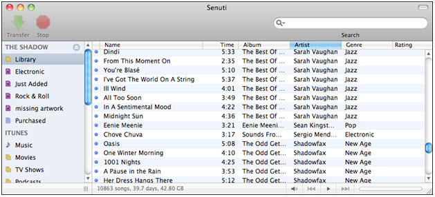 transfer music from iPod to iPhone with Senuti 