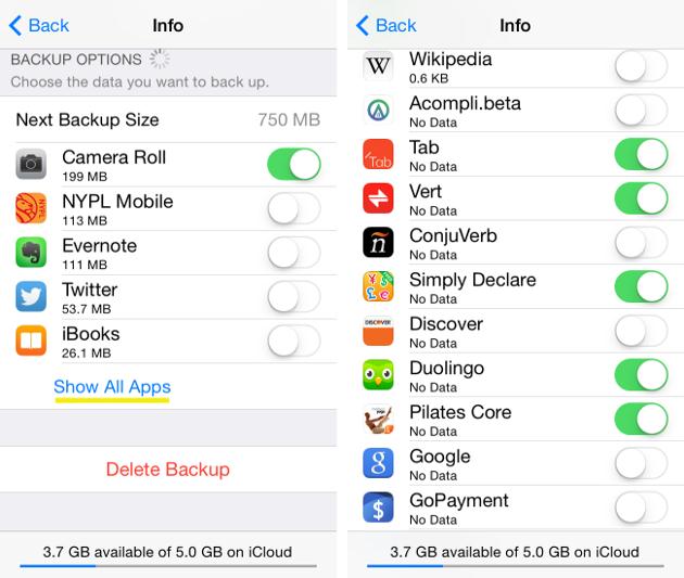 Transferir música do iPhone para o iCloud - Mostrar todos os aplicativos