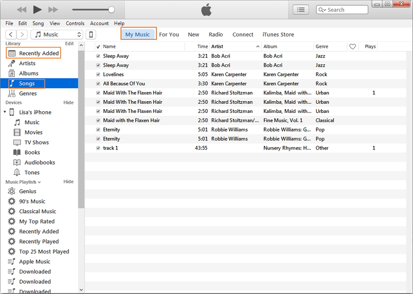 Transfer Music from PC to iPhone Manually Using iTunes