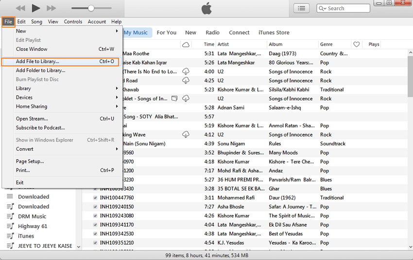 Transfer Music to iPhone from PC with iTunes