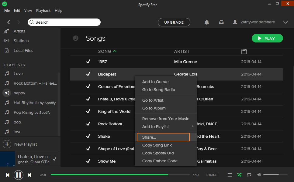 playlist export from spotify