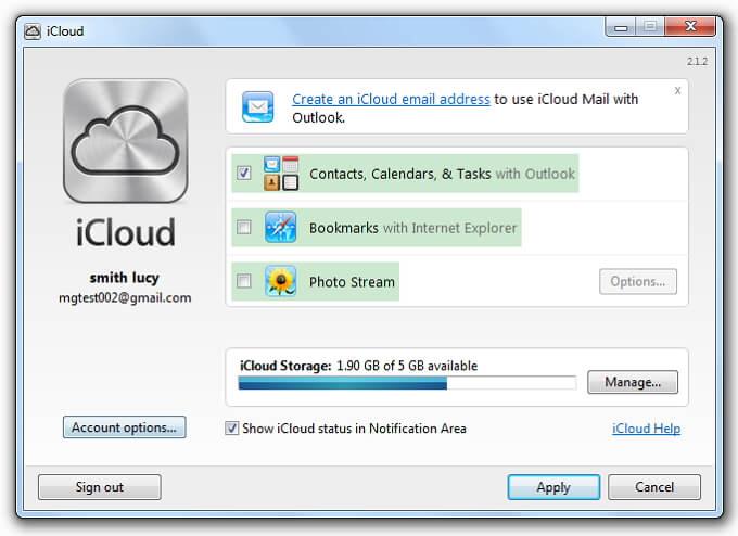 Sync Outlook with iPhone via iCloud