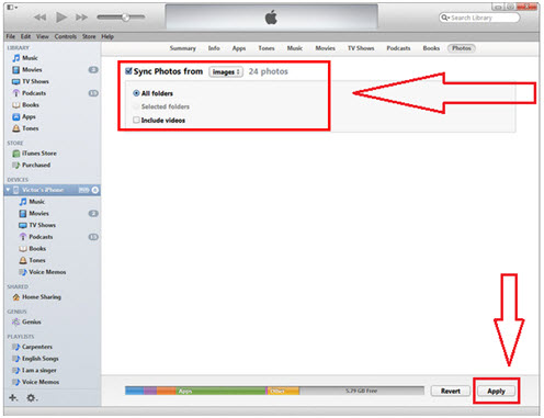 Transferir Fotos desde el iPhone al Ordenador con iTunes
