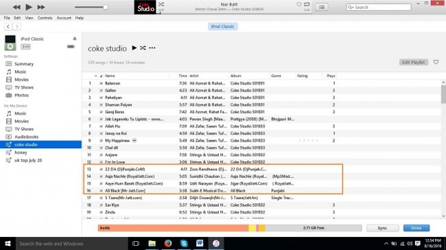 Editar listas de reproducción en el iPod-arrastrar canciones al iPod