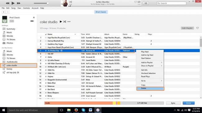 Editar listas de reproducción en el iPod-Eliminar canciones con iTunes