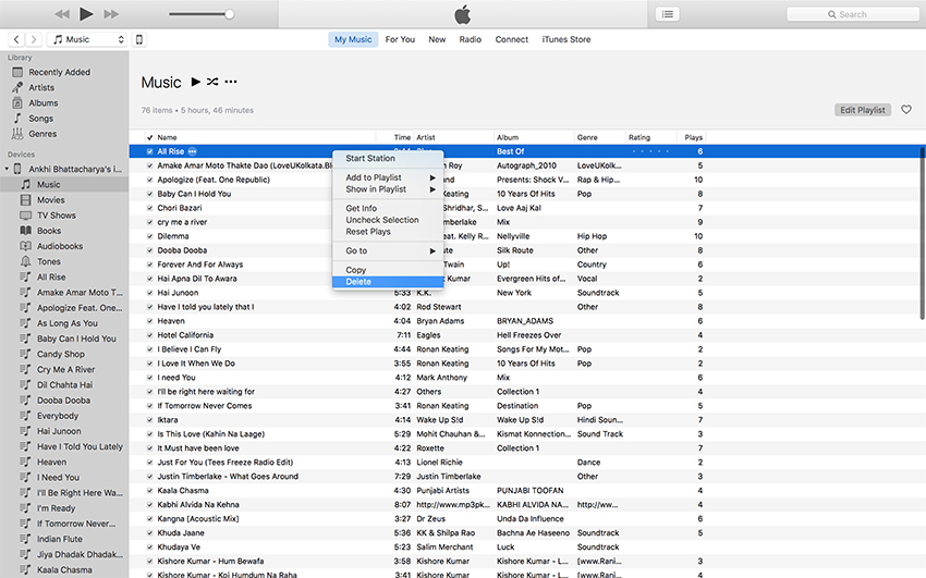 Cómo eliminar canciones del iPod clásico/Touch con iTunes