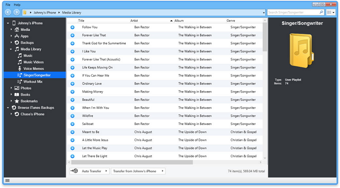 Transfiera las listas de reproducción del iPod a iTunes-iExplorer