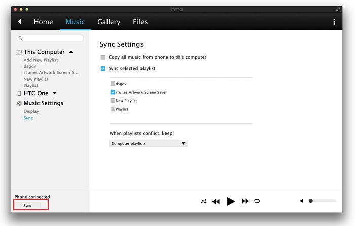 Cómo poner la música de iTunes en HTC One-Sincronizar