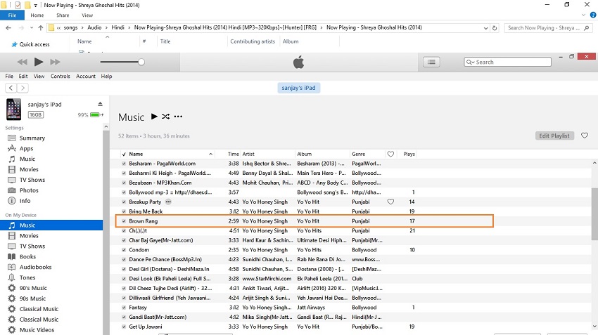 Como transferir canciones desde iTunes al iPad-Arrastrar la música al iPod