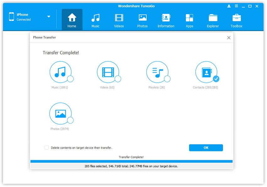 1-Click Phone to Phone Transfer - Transfer contents from one device to another-2