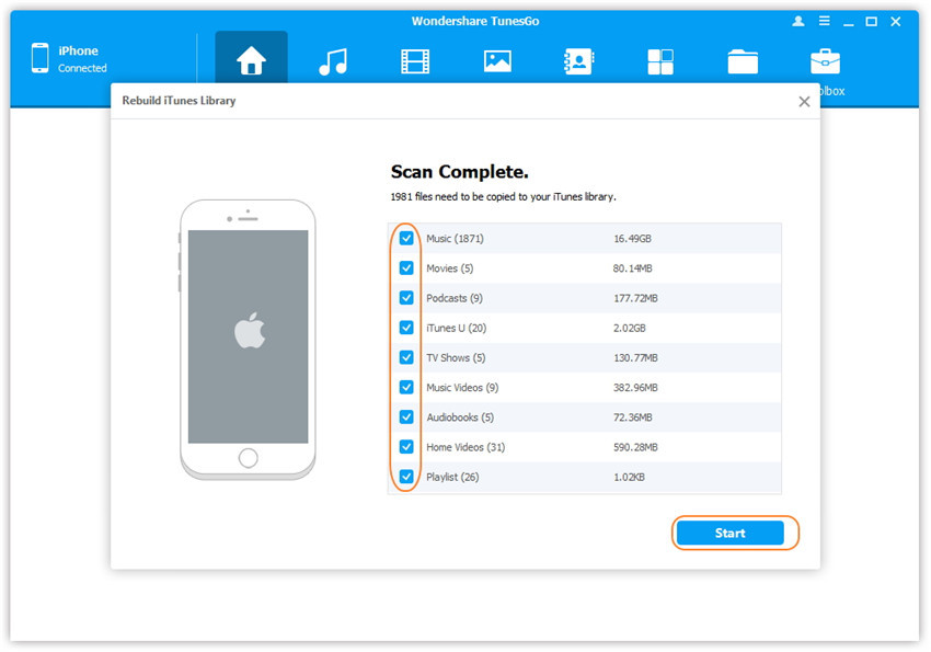 Transfer Audio from iPhone/iPad/iPod to iTunes Library - Transfer All The Whole Audio Type with One Click 