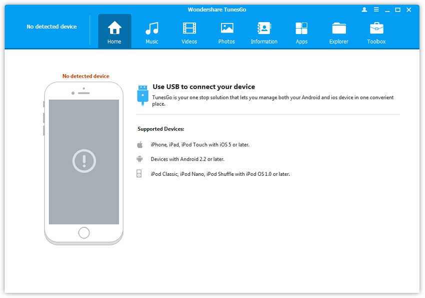 connect your Apple device - connect idevice with computer via a USB cable