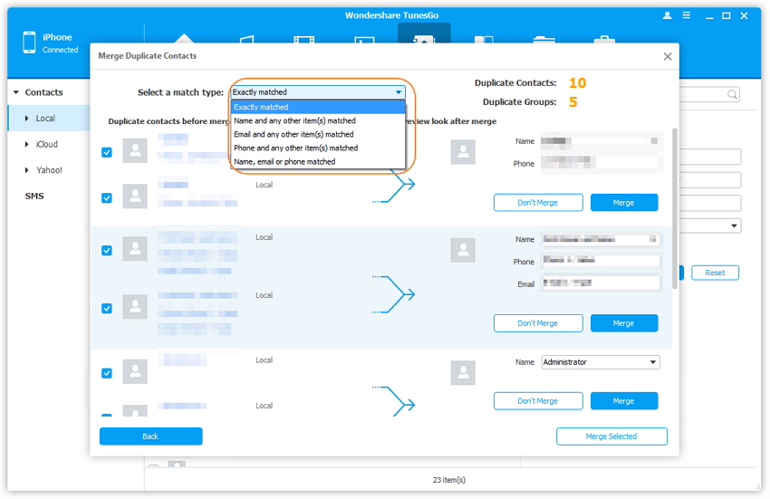 Manage Contacts on iPhone/iPad/iPod touch - Find & Remove Duplicate Contacts on Your iPhone/iPad/iPod touch