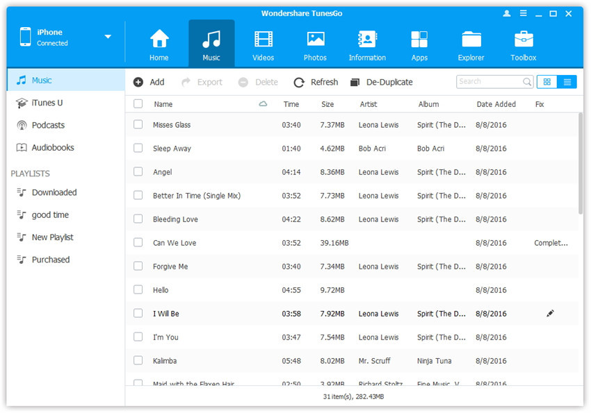 Manage Music Playlists on iDevice - connect devices with computer 