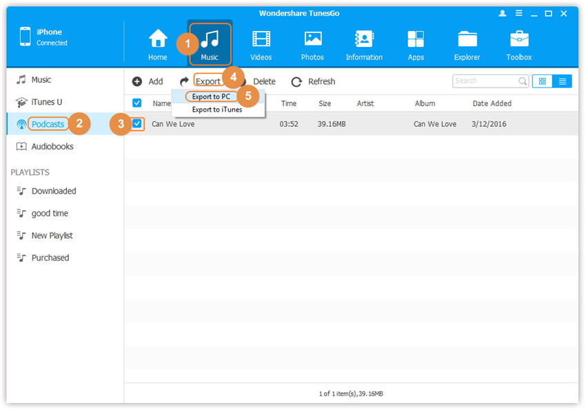 Transfer Audio from iPhone/iPad/iPod to Computer - transfer Podcasts to your computer