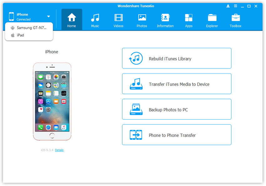 Transfer Contacts Between iPhone/iPad/iPod/Android Devices - connect devices with computer 