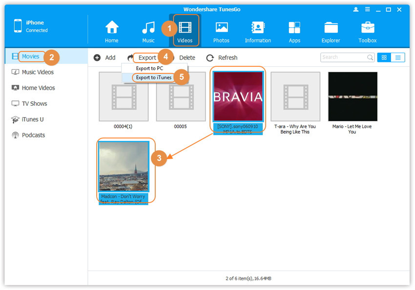 Transfer video from iPhone/iPad/iPod to iTunes Library - transfer Movies to iTunes