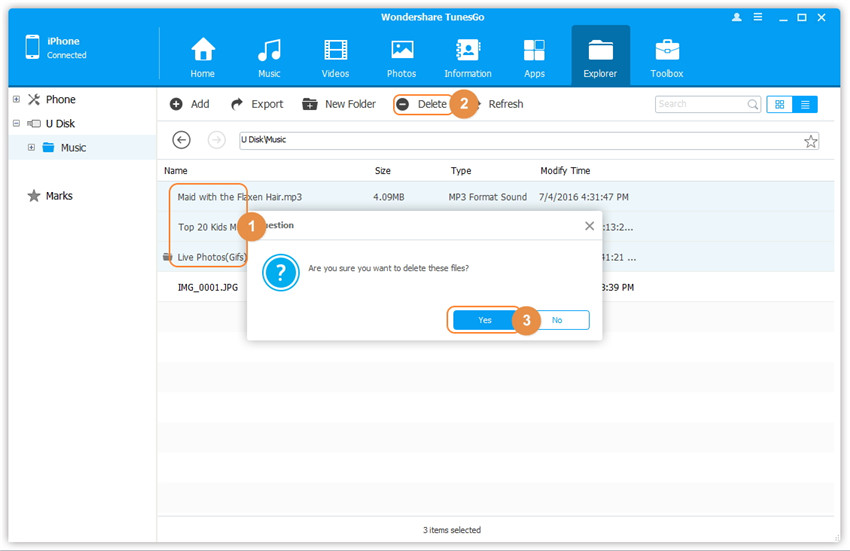 Use Your iDevice as a Flash Drive - drag and drop the files or the folders from the computer to the destination folder