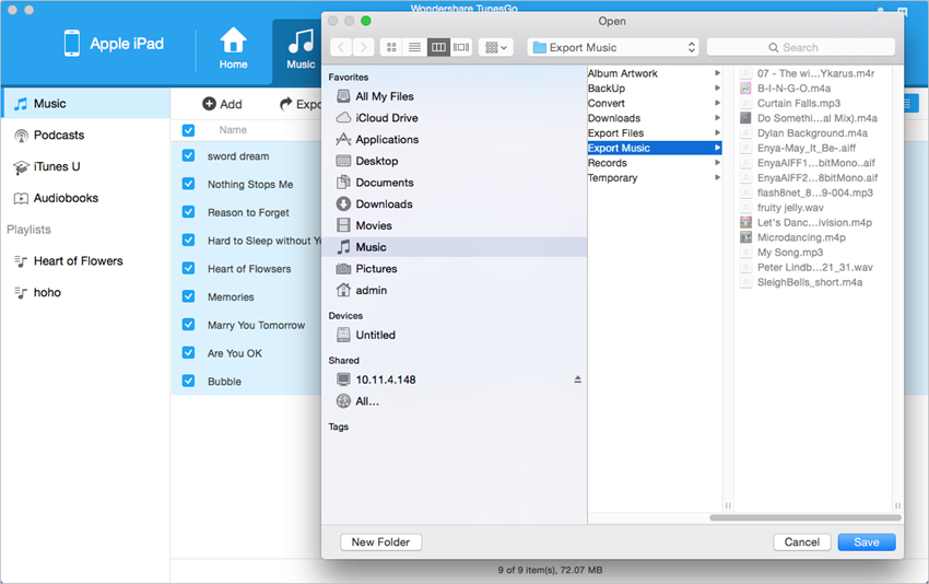 Transfert de musique d'iPad vers Mac sans iTunes - Transfert de musique