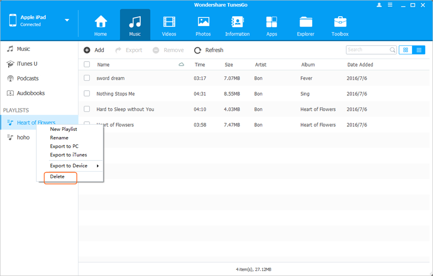 Comment supprimer des morceaux de musique de musique de musique d'iPad - Supprimer la liste de lecture