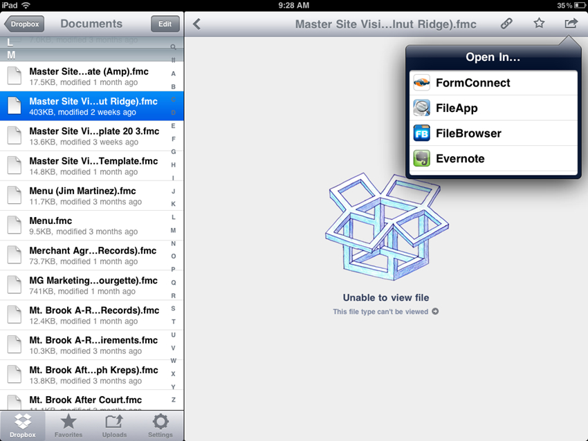 Transférer des fichiers d'iPhone vers iPad via Dropbox