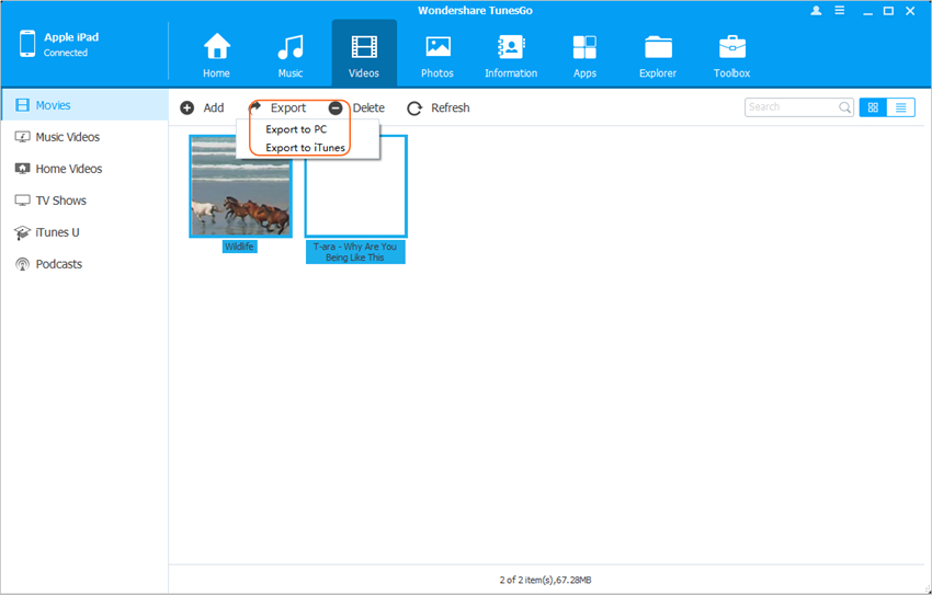 Transfer Movies from iPad to iTunes - Transfer Movies