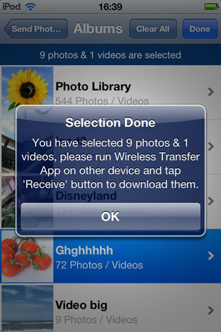 Transférer des photos d'iPod vers iPad via Wifi