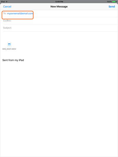 Transférer des fichiers d'iPad vers PC en utilisant votre courrier électronique - Envoyer un e-mail