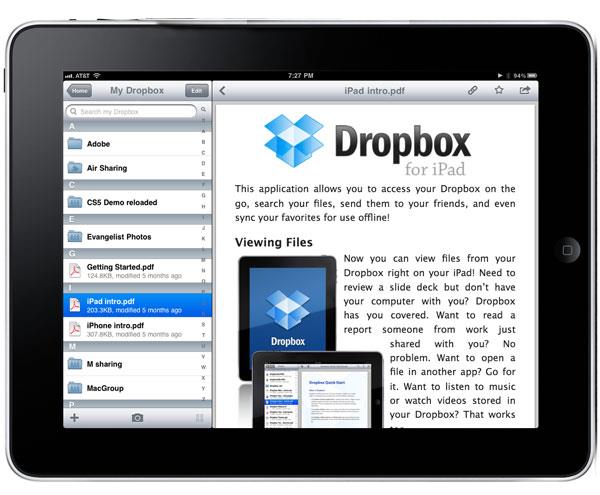 Transfert de musique d'iPad vers Mac en utilisant Dropbox - Télécharger Dropbox