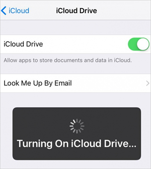 Transférer des notes d' iPhone vers iPad en utilisant iCloud - étape 2: Activer iCloud Drive