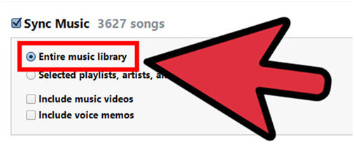Delete songs from iphone/ipad/ipod-Sync the entire music library