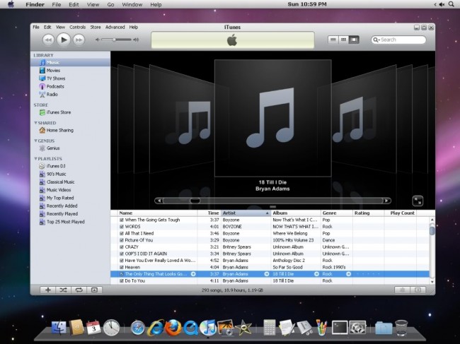 Top 5 des Widgets iTunes de Yahoo-iTunes bar