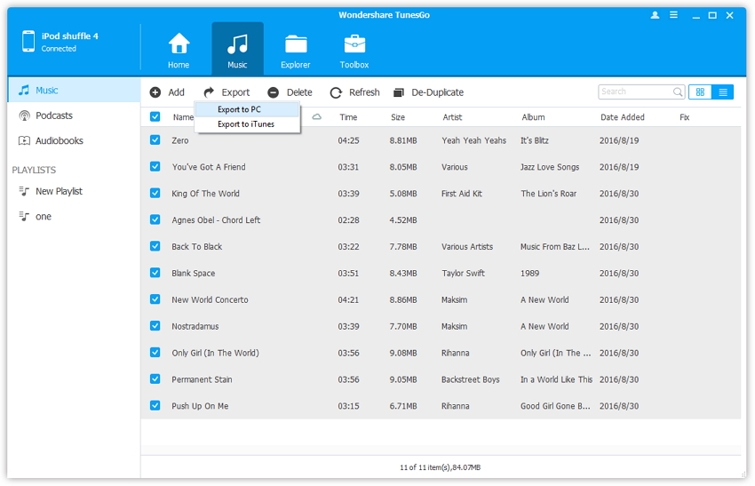 How to sync ipod to new computer-Export to PC 