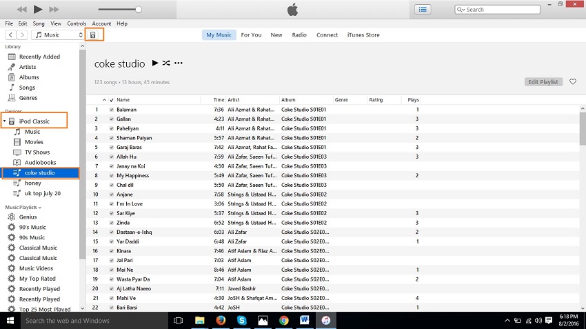 Transfer iPod Playlist to iTunes-run itunes