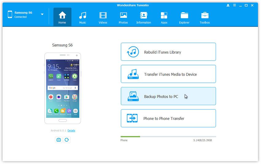 sauvegarder le samsung sur le pc