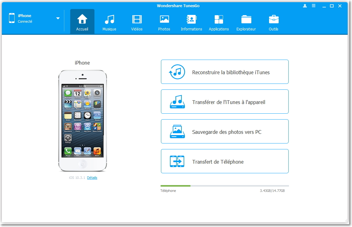 Copier des listes de lecture de l'iPhone vers iTunes avec TunesGo