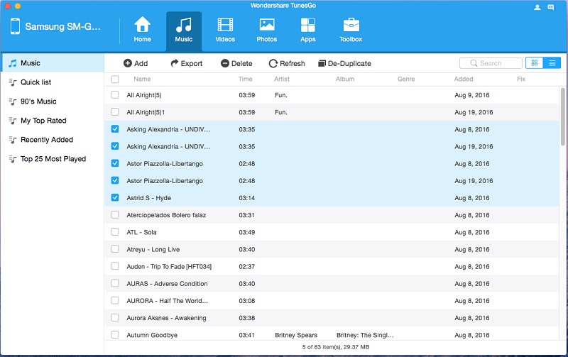 Synchroniser la musique de mac à android