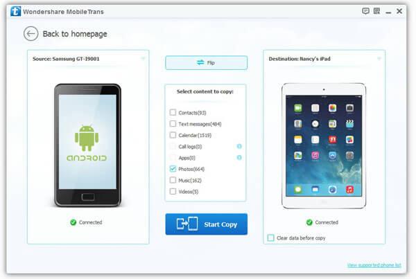 file di switch da un idevice android nokia telefono ipad mini 2