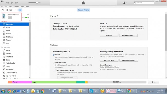 Transferring files from PC to iPhone- open itunes and connect iPhone to PC