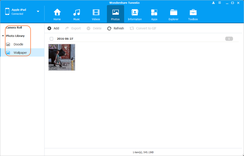 Organize Photos on iPad - Display All Albums