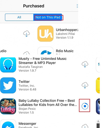 Transfer Apps From iPhone to iPad With App Store - step 3: select Not on this iPad