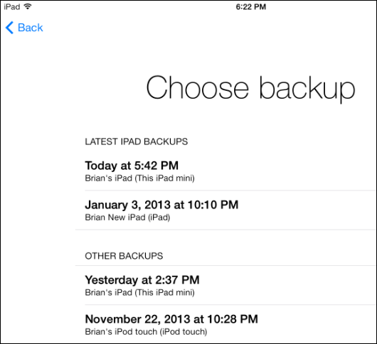 How to Sync iPhone to iPad with iCloud- Choose the Last Backup