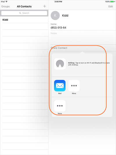 Transfer Contacts from iPad to iPhone - Select Contacts