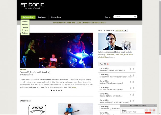 Download Music from Epitonic to PC - Choose Category