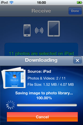 Transfer Photos from iPad to iPhone - using mobile app step 5