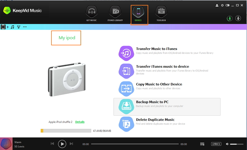 copiare musica da ipod a usb flash drive con tunesgo