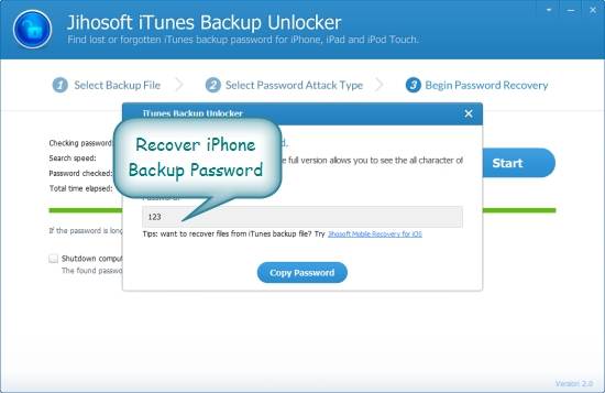 ripristinare il backup della password di itunes con l aiuto di uno strumento di terze parti