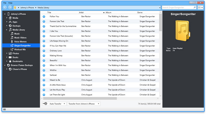 trasferire ipod playlist di itunes con iexplorer