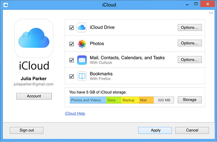 transfer Notes from iPad to Computer Using iCloud - Install iCloud Control Panel