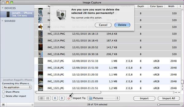 Verplaats foto's van iPad naar Flash Drive - Image Capture